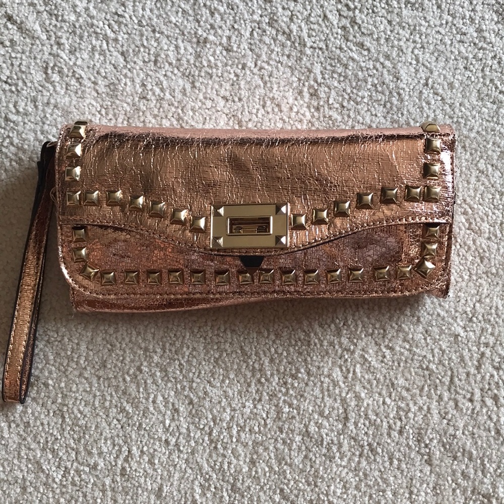 Rose gold clutch